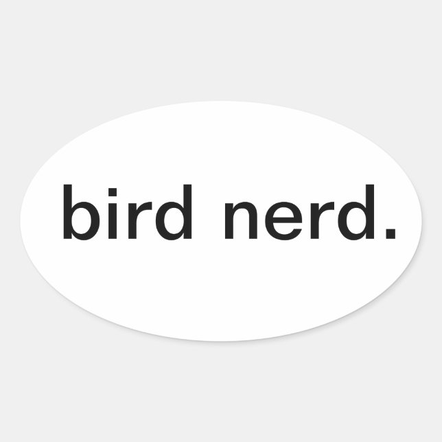 Sticker Ovale oiseau nerd. (Devant)