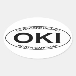 Sticker Ovale OKI - Logo ovale de l'île Ocracoke