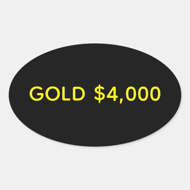 Sticker Ovale Or $4,000 Fête du marché (Devant)