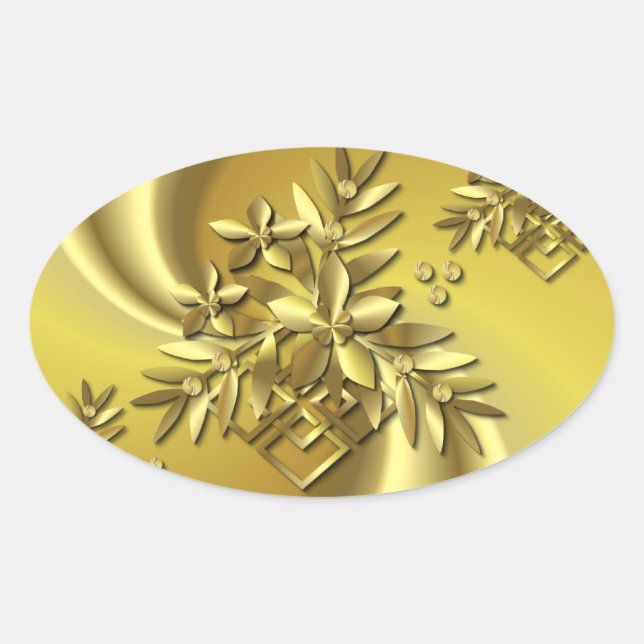 Sticker Ovale Or pur (Devant)