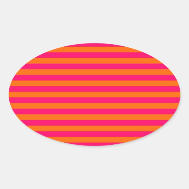 Sticker Ovale Orange et Fuchsia (Devant)