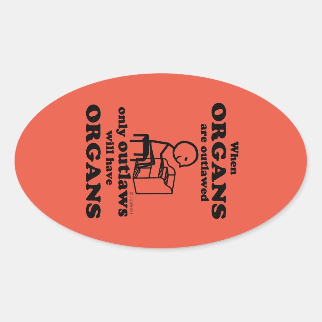 Sticker Ovale Organs interdit l'autocollant ovale (Devant)