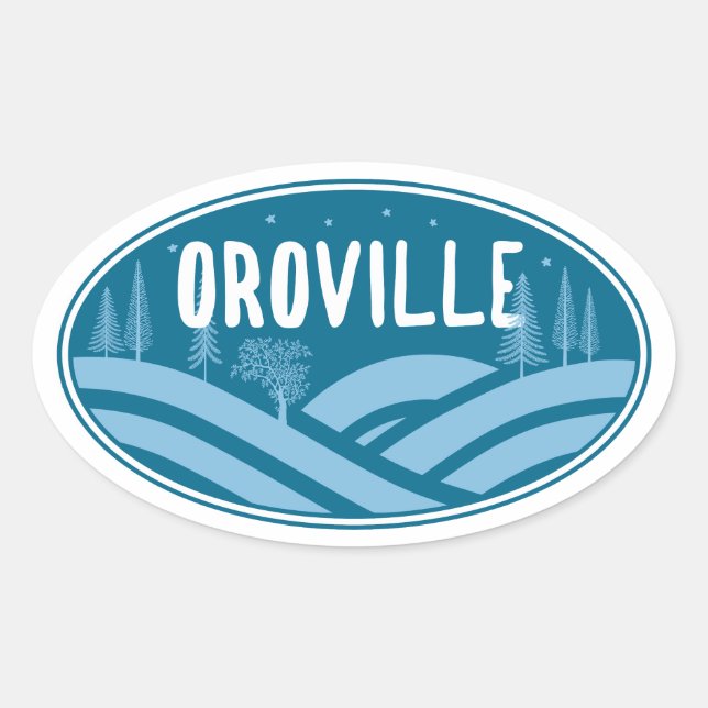 Sticker Ovale Oroville California Outdoors (Devant)