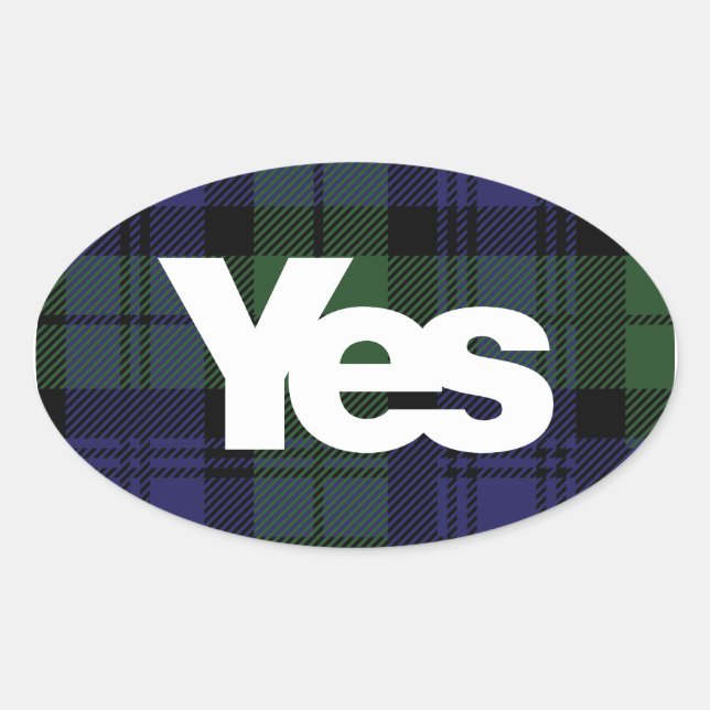 Sticker Ovale Oui Écosse Scotland Scottish Independence 2014 aut (Devant)