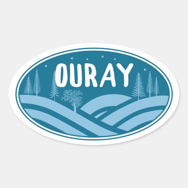Sticker Ovale Ouray Colorado Extérieur (Devant)