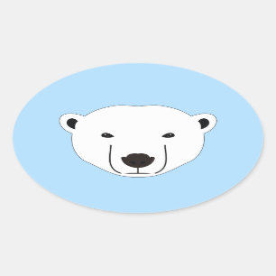 Sticker Ovale Ours polaire