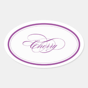 Sticker Ovale Oval personnalisé_cerise