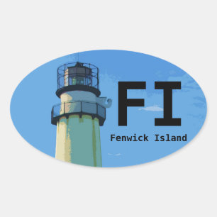 Sticker Ovale Ovale d'adhésif pour pare-chocs d'île de Fenwick