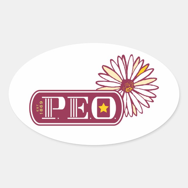 STICKER OVALE P.E.O. (Devant)