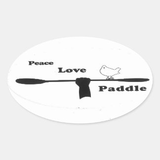 Sticker Ovale pagaie d'amour de paix, double lame