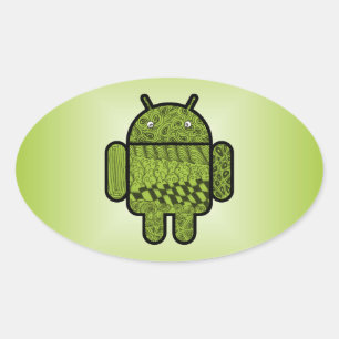 Sticker Ovale Paisley Character pour le robot Android™