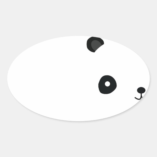 Sticker Ovale Panda paisible (Devant)