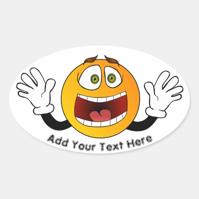 Sticker Ovale Panique Emoji (Devant)