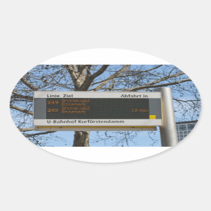 Sticker Ovale Panneau d'arrêt de bus à Berlin
