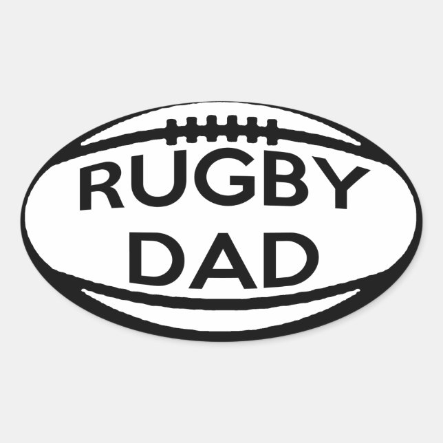 Sticker Ovale Papa Rugby (Devant)