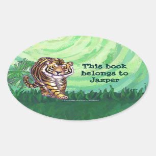 Sticker Ovale Papier à lettres Tiger