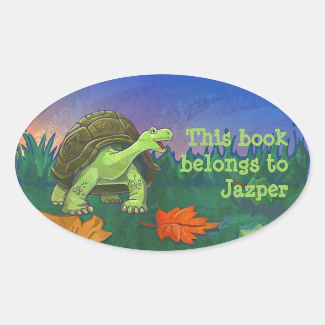 Sticker Ovale Papier à lettres Tortoise (Devant)