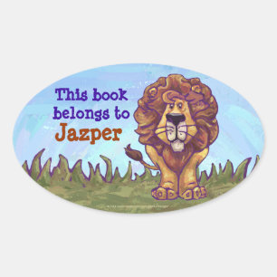 Sticker Ovale Papier Lion