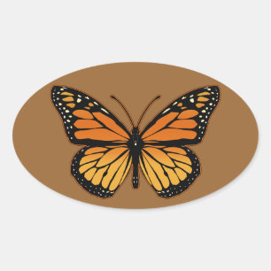 Sticker Ovale Papillon monarque