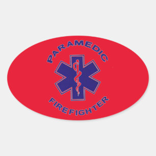 Sticker Ovale Paramedic du pompier