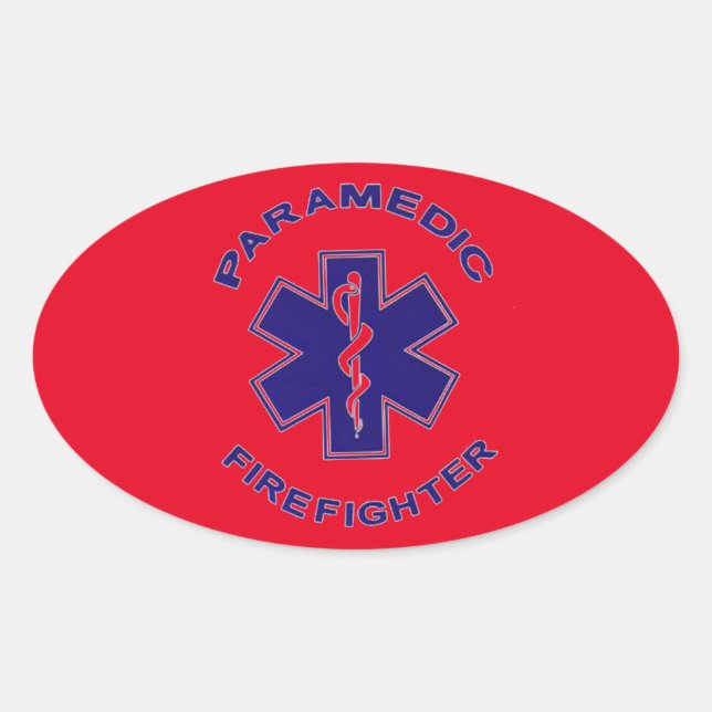 Sticker Ovale Paramedic du pompier (Devant)