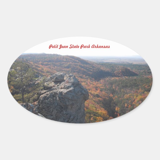 Sticker Ovale Parc d'état de Petit Jean Arkansas (Devant)