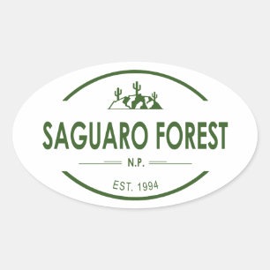 Sticker Ovale Parc national de la Forêt de Saguaro