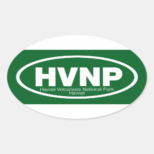 Sticker Ovale Parc national de volcans d'Hawaï