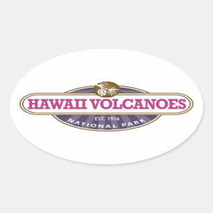 Sticker Ovale Parc national de volcans d'Hawaï