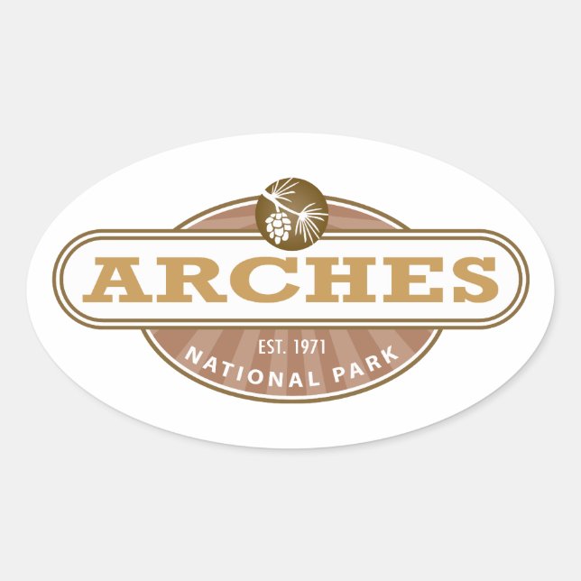 Sticker Ovale Parc national des Arches (Devant)