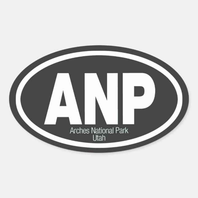 Sticker Ovale Parc national des Arches (Devant)