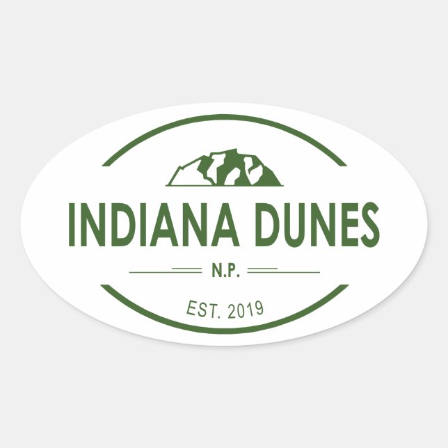 Sticker Ovale Parc national des dunes d'Indiana (Devant)