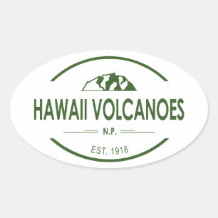 Sticker Ovale Parc national des volcans d'Hawaii