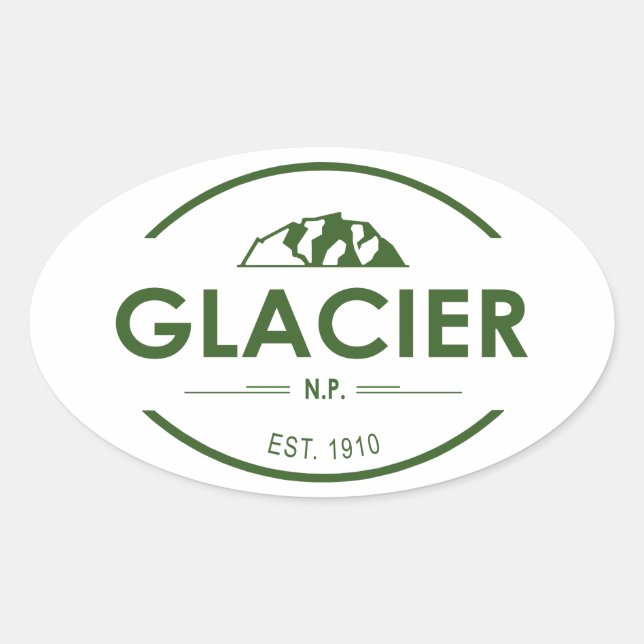Sticker Ovale Parc national du Glacier (Devant)