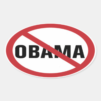 Sticker Ovale Pas d'autocollant Obama