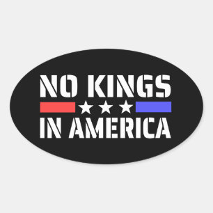 Sticker Ovale Pas de rois en Amérique - Anti Monarchie
