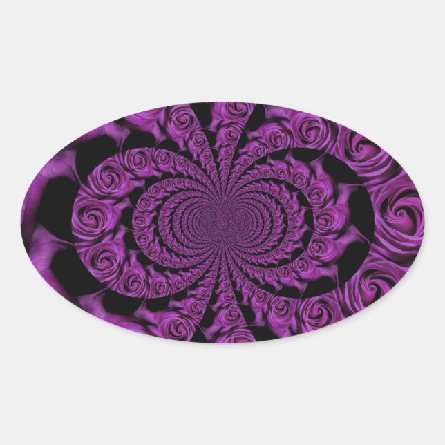 Sticker Ovale Passion violette : Royal Romance Roses (Devant)