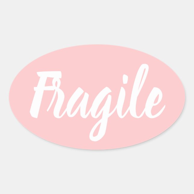 Sticker Ovale Pastel rose fragile entreprise moderne tendance (Devant)