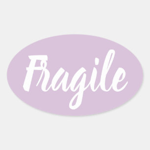 Sticker Ovale Pastel violet fragile entreprise moderne tendance