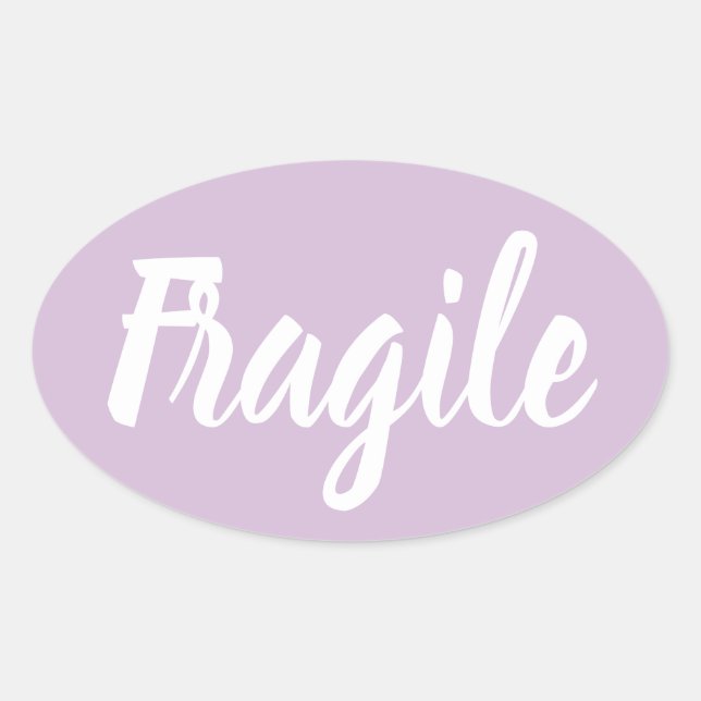 Sticker Ovale Pastel violet fragile entreprise moderne tendance (Devant)