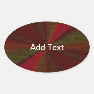 Sticker Ovale Patchwork de dégradé circulaire rouge à vert