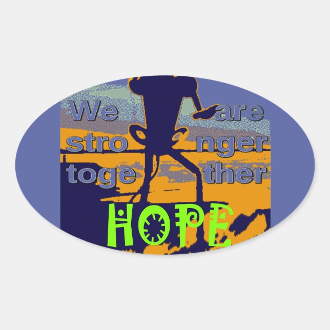 Sticker Ovale Patriotique USA Hope Graphisme (Devant)