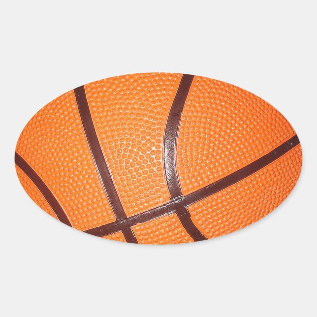 Sticker Ovale Peau de texture de gros plan du basket (Devant)