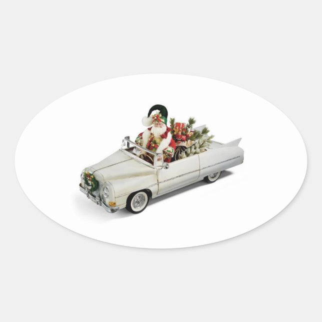 STICKER OVALE **PÈRE NOËL A UNE NOUVELLE MARCHE** NOËL (Devant)