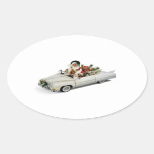 STICKER OVALE **PÈRE NOËL A UNE NOUVELLE MARCHE** NOËL