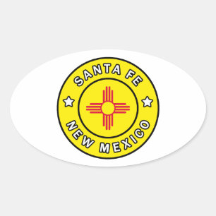 Sticker Ovale Père Noël Fe Nouveau-Mexique