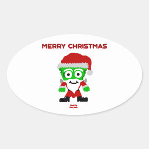 Sticker ovale père Noël FrankenCheese