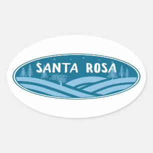Sticker Ovale Père Noël Rosa California Extérieur