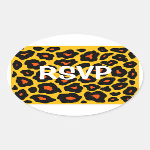 Sticker Ovale Personnalisable Pop Leopard