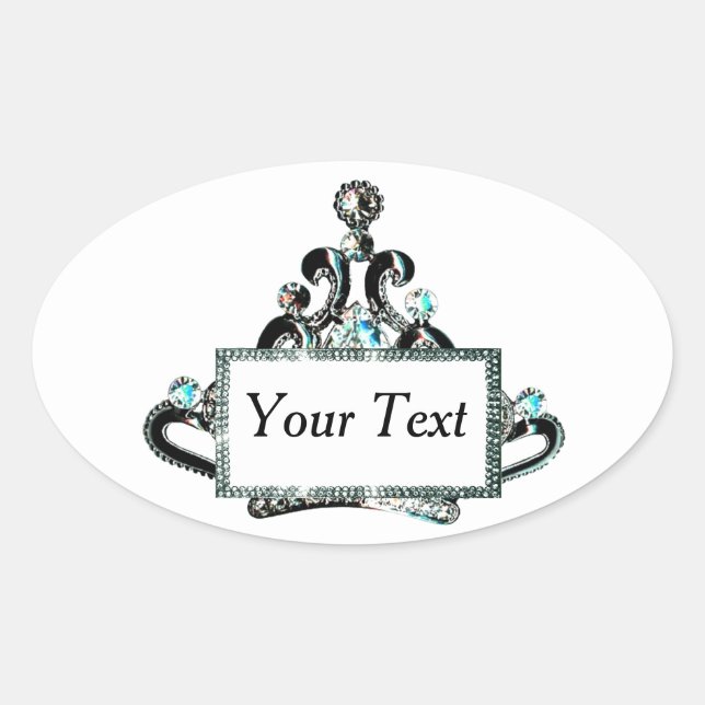 Sticker Ovale Personnalisé "Royal Tiara" (Devant)
